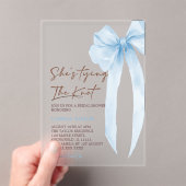 Invitations En Acrylique Bleu Bow Attache la Fête des mariées de noeud (In situ (ordinateur de poche))