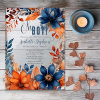 Bleu | Oh Boy Terracotta Shower de bébé Floral d'a