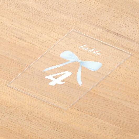 Invitations En Acrylique bleu pastel chiffres de table (Poser)