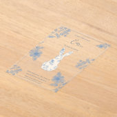 Invitations En Acrylique Bleu toile Pâques (Poser)