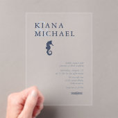 Invitations En Acrylique Bleu Vague Mariage Marine ID836 (In situ (ordinateur de poche))