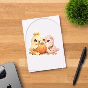 Invitations En Acrylique Bloc en acrylique Halloween Cute Bird Friends