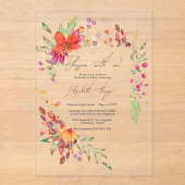 Invitations En Acrylique Blossom avec moi Fleur sauvage Graduation Party (Recto)