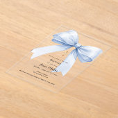 Invitations En Acrylique Blue bow crème garçon Baptême clair (Poser)