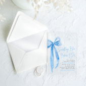 Invitations En Acrylique Blue Bow quelque chose de bleu avant de faire Fête