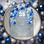 Invitations En Acrylique Blue Celebration Ballons Graduation Party