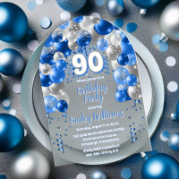 Blue Celebration Balloons 90e fête d'anniversaire