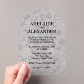 Invitations En Acrylique Blue Coastal Wedding (In situ (ordinateur de poche))