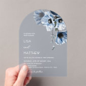 Invitations En Acrylique Blue Flowers White (In situ (ordinateur de poche))