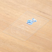 Invitations En Acrylique Blue Gingham Teddy Bear Neutral Baby Shower (Poser)