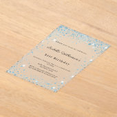 Invitations En Acrylique Blue glitter winter party frosted birthday (Poser)