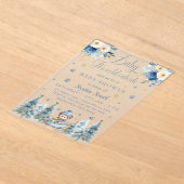 Invitations En Acrylique Blue Gold Baby C'est froid Baby shower extérieur (Poser)