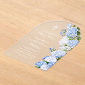 Invitations En Acrylique Blue Hydrangea Arch Wedding (Poser)
