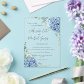 Invitations En Acrylique Blue Hydrangea Floral Wedding  (Insitu (Mariage))