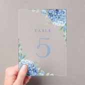 Invitations En Acrylique blue hydrangea flowers table 5 (In situ (ordinateur de poche))