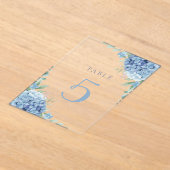 Invitations En Acrylique blue hydrangea flowers table 5 (Poser)