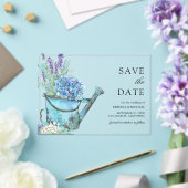Invitations En Acrylique Blue Hydrangea Lavender Wedding Enregistrer la dat (Insitu (Mariage))