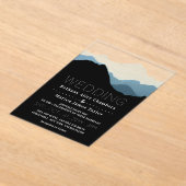 Invitations En Acrylique Blue Mountain Range, Rustic Wedding (Poser)