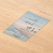 Invitations En Acrylique Blue Ocean Palm Tree Beach Wedding (Poser)