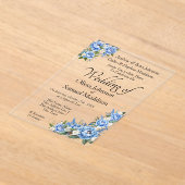 Invitations En Acrylique Blue Peony sur Blue Mariage Suite (Poser)
