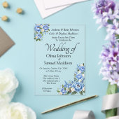 Invitations En Acrylique Blue Peony sur Blue Mariage Suite (Insitu (Mariage))