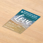 Invitations En Acrylique Blue Sea Beach Wedding (Poser)