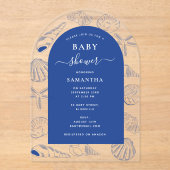 Invitations En Acrylique Blue Sea Shells Beach Summer Arch Baby shower (Recto)