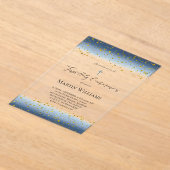Invitations En Acrylique  blue watercolor First Communion  (Poser)