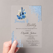 Invitations En Acrylique Blue Wine Roses Drips Bridal Shower (In situ (ordinateur de poche))