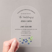 Invitations En Acrylique Blueberries Blueberry Fruit Mariage d'aquarelle (In situ (ordinateur de poche))
