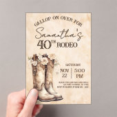 Invitations En Acrylique Blush and Boots 40th Rodeo Western Birthday (In situ (ordinateur de poche))