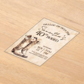 Invitations En Acrylique Blush and Boots 40th Rodeo Western Birthday (Poser)