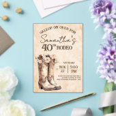 Invitations En Acrylique Blush and Boots 40th Rodeo Western Birthday (Insitu (Mariage))