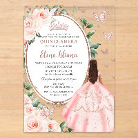 Blush Floral Marron Princesse Rose Gold Quinceañer