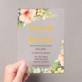 Invitations En Acrylique Blush Hibiscus Tropical Floral (In situ (ordinateur de poche))