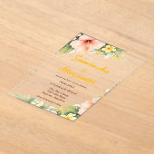 Invitations En Acrylique Blush Hibiscus Tropical Floral (Poser)