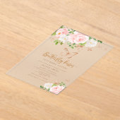 Invitations En Acrylique Blush or baby shower Baisers à papillon (Poser)