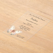 Invitations En Acrylique Blush Pink Cream Butterfly Birthday  (Poser)