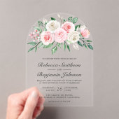 Invitations En Acrylique Blush Pink Floral Bouquet Wedding (In situ (ordinateur de poche))