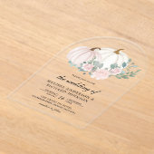 Invitations En Acrylique Blush Pink Floral Pumpkin Wedding (Poser)