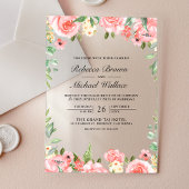 Invitations En Acrylique Blush Pink Floral Wedding