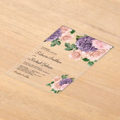 Invitations En Acrylique Blush Pink Purple Floral Wedding (Poser)