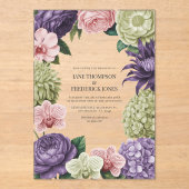 Invitations En Acrylique Blush Quartz, Soft Sage & Cloud Mauve Wedding (Recto)