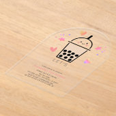 Invitations En Acrylique Boba Bubble Tea Party Par-tea 1st Birthday (Poser)