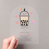 Invitations En Acrylique Boba Bubble Tea Party Par-tea 1st Birthday (In situ (ordinateur de poche))