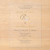 Invitations En Acrylique Boda de oro éditable (Recto)