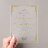 Invitations En Acrylique Boda de oro élégante éditable (In situ (ordinateur de poche))