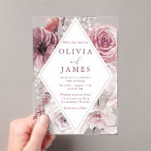 Invitations En Acrylique Bohème Dusty Rose & Mauve Floral Mariage (In situ (ordinateur de poche))