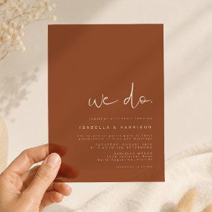 Invitations En Acrylique Bohème Edge Orange Brûlé Moderne Minimaliste 