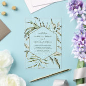 Invitations En Acrylique Bohème rustique Aquarelle verte Mariage d'automne (Insitu (Mariage))